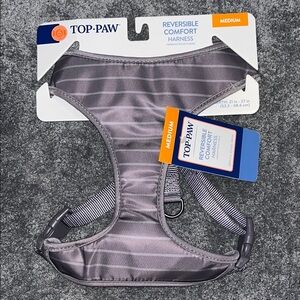 Dog Harness Top Paw Reversible Comfort in Gray stripes size M NWT